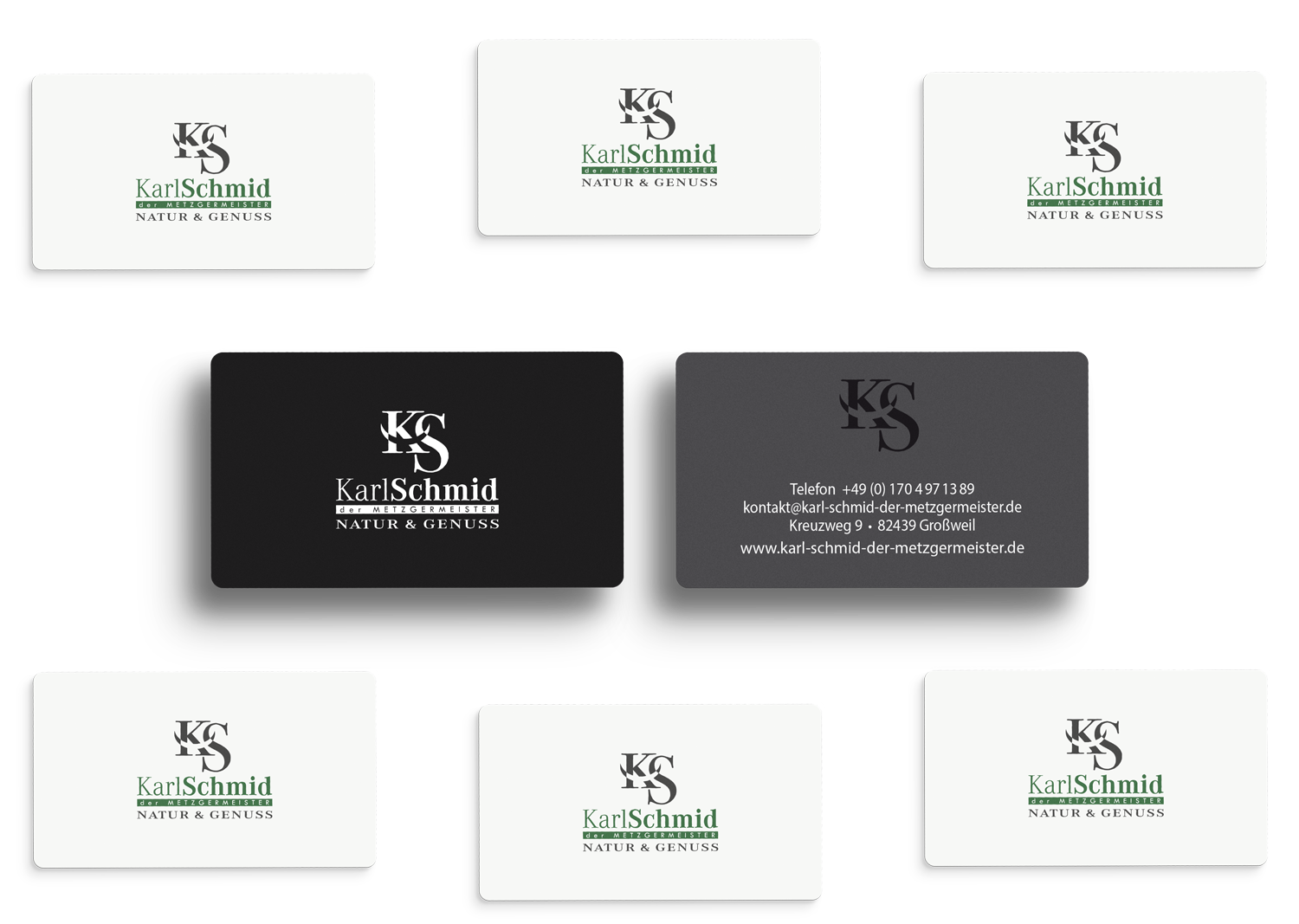 Logo und Visitenkarten Karl Schmid - der Metzgermeister